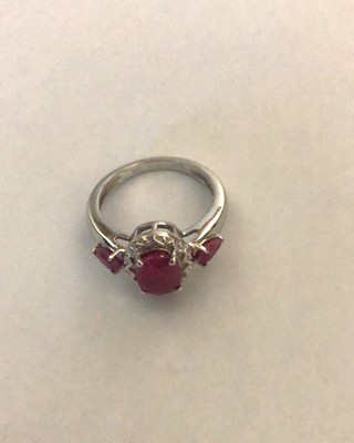 Ladies Red Birthstone Ring In 925 Sterling Silver Size M